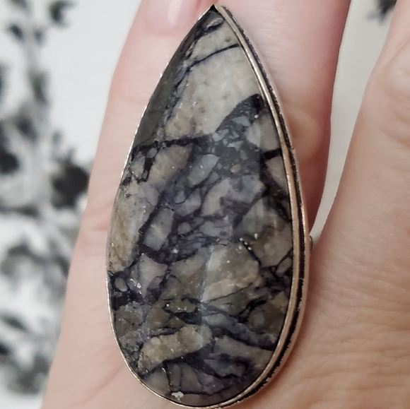 New Oversized Picasso Jasper 925 Silver Ring. - Picture 7 of 7